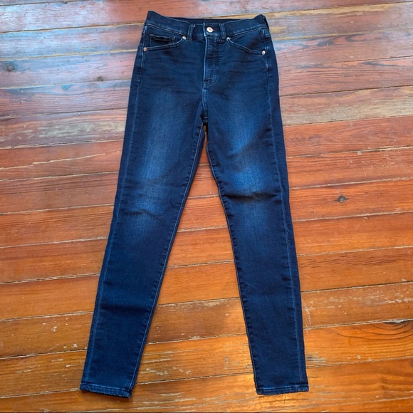 Express Dark Wash High Rise Skinny Jeans - Picture 10 of 10